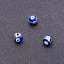 Bead Insert 'Eye' Silver, 5 mm diameter, 6 mm length, drilled-1, 5 mm faceted, 11 pcs