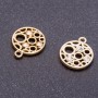 Pendant hardware 'Medallion', diameter 14mm, length 17mm, with a drilled hole; packaged +/- 7 pcs