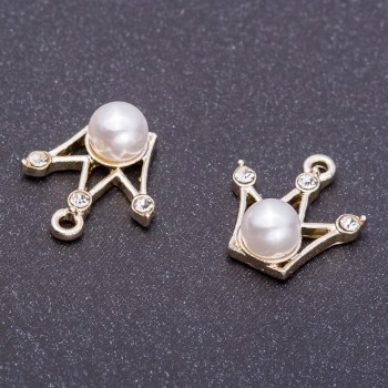 Pendant finding 'Crown', diameter 16 mm, length 18 mm, through-hole 5 mm, 4 pcs