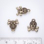 Skull pendant finding 13x17mm Bronze finish +/- 13pcs