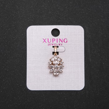 Підвіска Xuping білі камені, діаметр 18х13мм, довжина 2, 3см колір золото