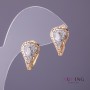 Xuping earrings with Greek pattern, white crystals, diameter 11mm, length 18mm, gold color