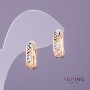 Xuping Earrings, 5 mm diameter, 12 mm length, gold color