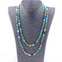 Long Cat's Eye Bead Necklace, Oval Beads 10x8 mm, Assorted Colors, Length 115 cm
