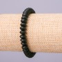 Shungite bracelet on elastic band (synthetic) smooth rondel beads, 8×5 mm diameter, 18 cm length+