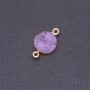 Lilac Druzy Connector Acrylic 'Gold', 14mm diameter, 3mm length