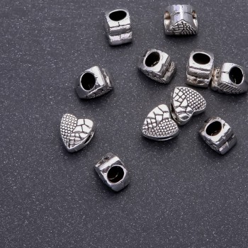 Pandora Heart Bead Insert, 10x9 mm, hole 4.5 mm, packaging 20 g ± 11 pcs