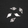Egyptian Eye Connector gray metal 11×22mm finish 5 pcs
