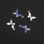 Butterfly Connector blue enamel 24x12mm, pack of 4