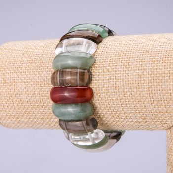 Bracelet of Assorted Stones, Link 25×10 mm