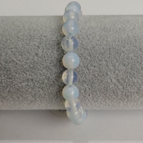 Moonstone Bracelet with Smooth Bead, 8 mm Diameter