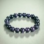 Natural Aventurine Stone Bracelet 'Blue Sand of Cairo Night' on elastic cord, smooth beads, 12 mm diameter
