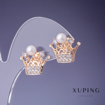 Xuping Crown Earrings 18x15mm '18K Gold Plating'