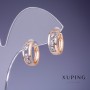 Xuping Earrings 15x6mm '18K Gold Plated' with White Crystals