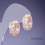 Xuping Earrings with White Crystals 17x7mm '18K Gold Plating'