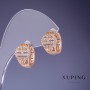 Earrings Xuping 13x10mm '18K Gold Plating' with White Crystals
