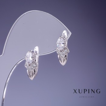 Earrings Xuping Tulip 15x8mm Rhodium