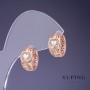 Xuping Earrings 15x8 mm '18K Gold Plating' with White Crystals