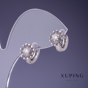 Xuping 10x9mm rhodium earrings