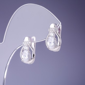 Xuping Rhodium Earrings 10x16mm