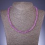 Necklace made of natural stone "Rose Quartz" (man-made) faceted rondelle, 6x4 mm diameter, 45 cm length