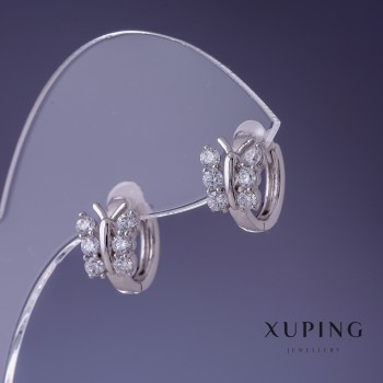 Earrings Xuping 'Butterflies' 11x9mm Rhodium