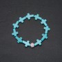 Turquoise bracelet with Cross inserts, 18 cm circumference on elastic