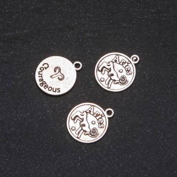 Pendant fittings Zodiac Aries, 17 mm diameter, packaging 20 g ± 12 pcs