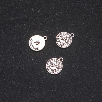 Pendant Findings Zodiac Capricorn, 12 mm diameter, packaging 20 g ± 19 pcs