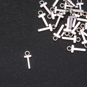 Pendant hardware Letter 'T' 17x7 mm, packaging 20 g (± 30 pcs.)