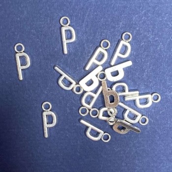 Pendant finding Letter 'P' 17x7mm, packaging 20 g (±30 pcs)