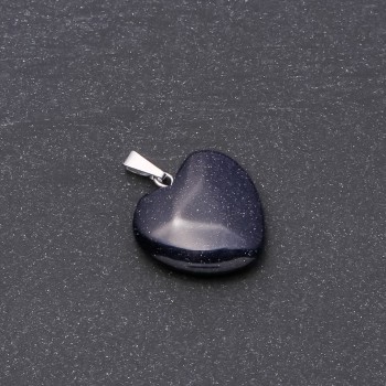 Heart Aventurine Pendant Blue Sand Night of Cairo (Synthetic) 19x19x26mm
