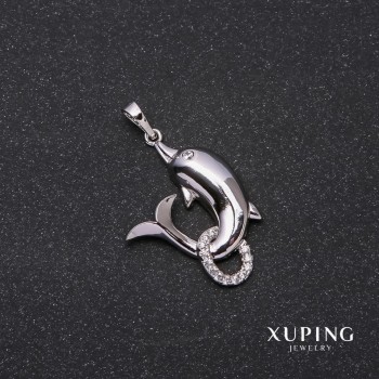 Xuping Dolphin Pendant 33x28x20 mm Rhodium