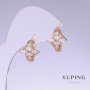 Xuping Earrings with White Zircon, 18k Gold Plating