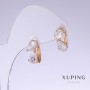 Xuping Earrings with White Zircon, 18mm Length, 8mm Thickness, 18k Gold Plated