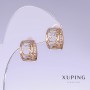 Xuping Earrings, 15 mm length, 9 mm thickness, rhodium, 18k gold plating