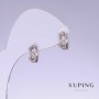Xuping Earrings, Rhodium-plated, 12 mm length, 4 mm thickness