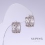 Xuping Earrings, 15 mm length, 8 mm thickness, rhodium