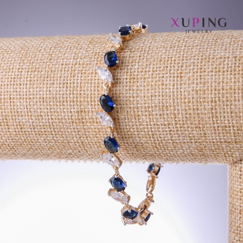 Xuping bracelet with blue cubic zirconia 'Sapphire'