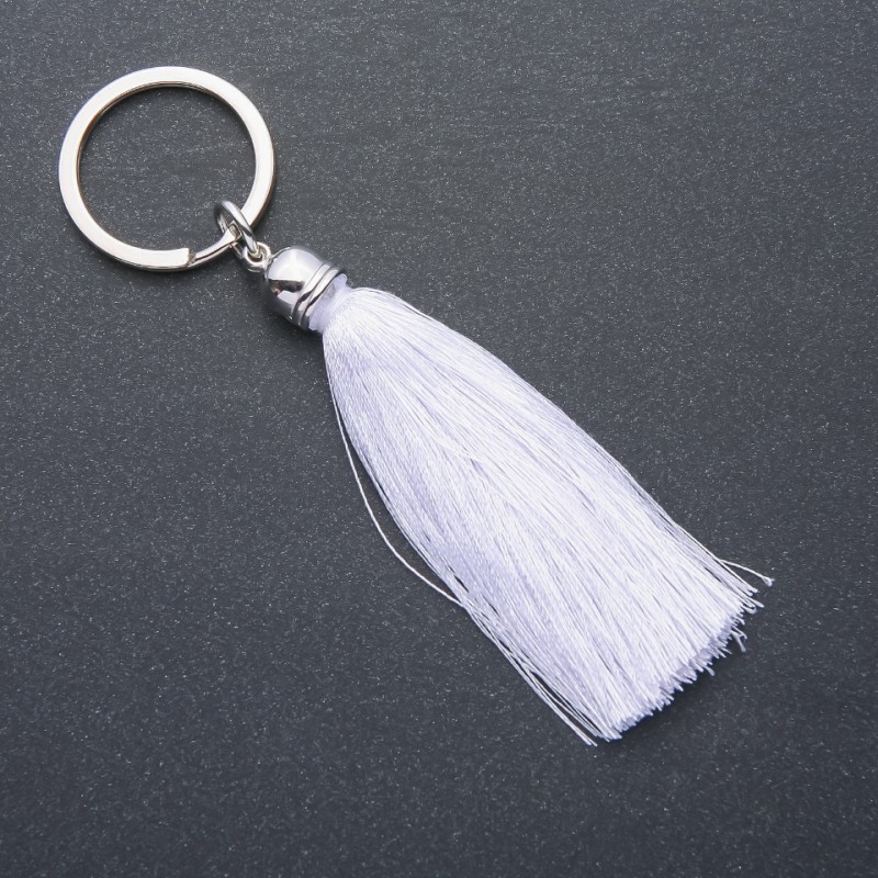 Women's keychain Brush white, length 10 cm