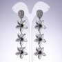 Lilies Earrings with Black Crystals
