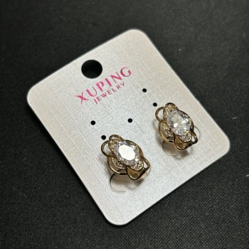 Xuping earrings with white zircon 10x15mm '18K gold plating'