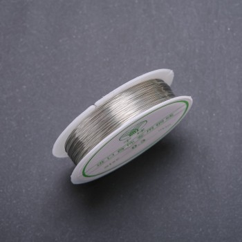 Silver-colored jewelry wire, 0.3 mm diameter, on a spool, 14 m long