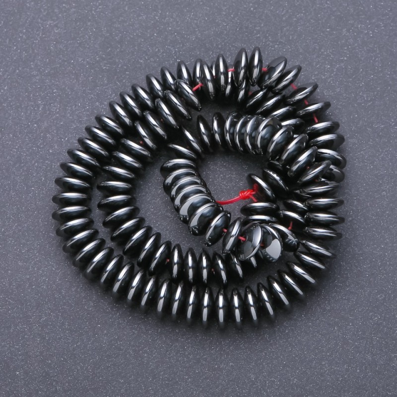 Sale! Hematite Beads - Flat Rondel, 10x3.5 mm, 40 cm Strand