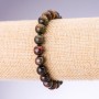 Bracelet of Bull's Eye, Tiger's Eye, and Hawk's Eye, 8 mm on elastic