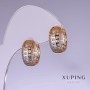 Xuping Honeycomb Earrings 15x7mm Rhodium, 18k Gold Plating
