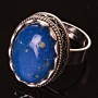 CLEARANCE Lazurite Ring in 'Tooth' Setting 'M' Oval Stone 2.1×1.6 cm, without size