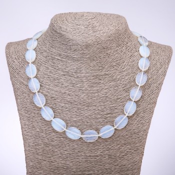 Moonstone Necklace Oval, 13x18 mm, 45 cm long