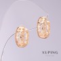 Xuping Filigree Earrings, 7 mm Diameter, 16 mm Length, 18K Gold-Plated