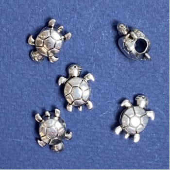 Bead insert Turtle, 16x13mm, hole 4.7mm, 20 g, 7 pcs